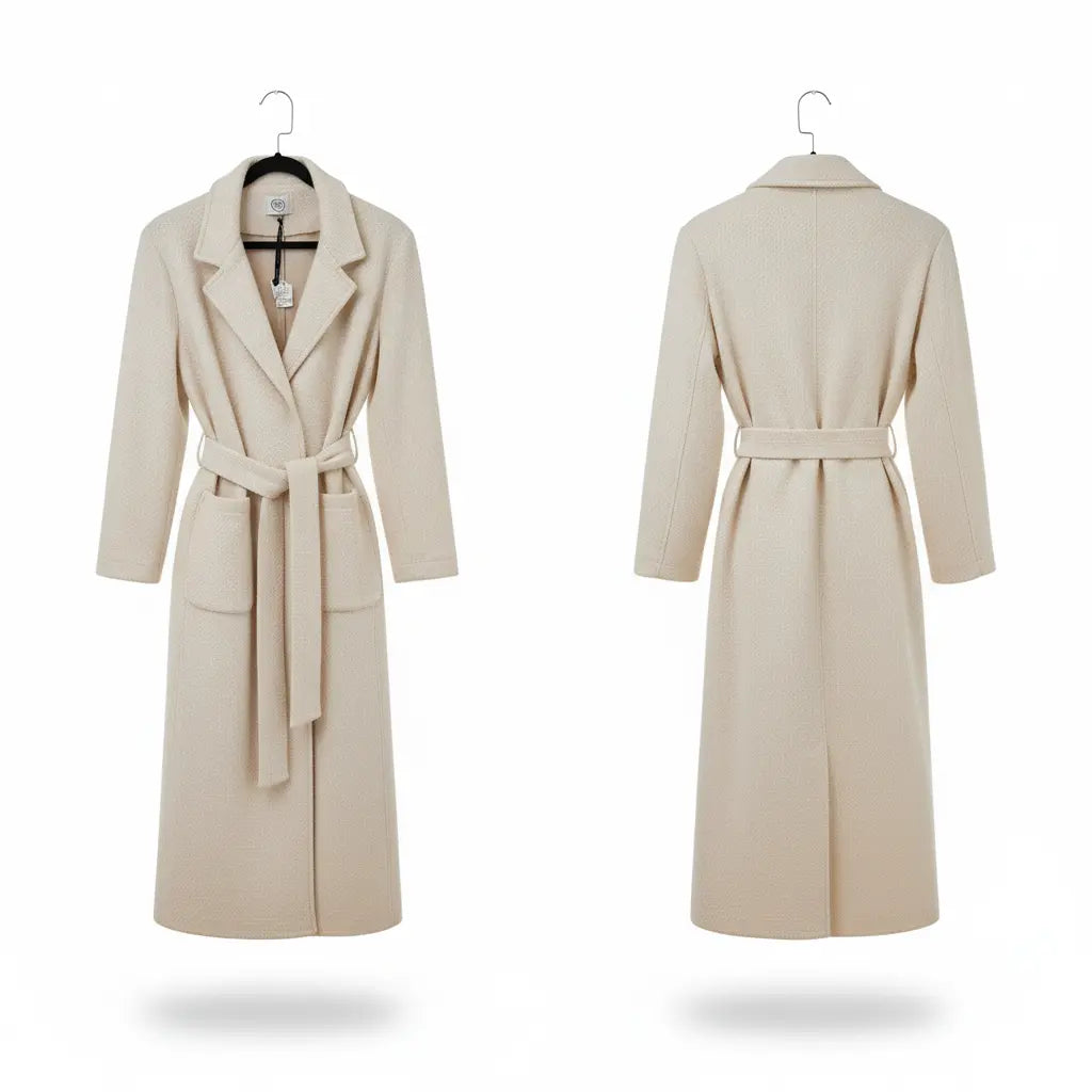 Long White Coat. Marcella Acosta Couture Collection