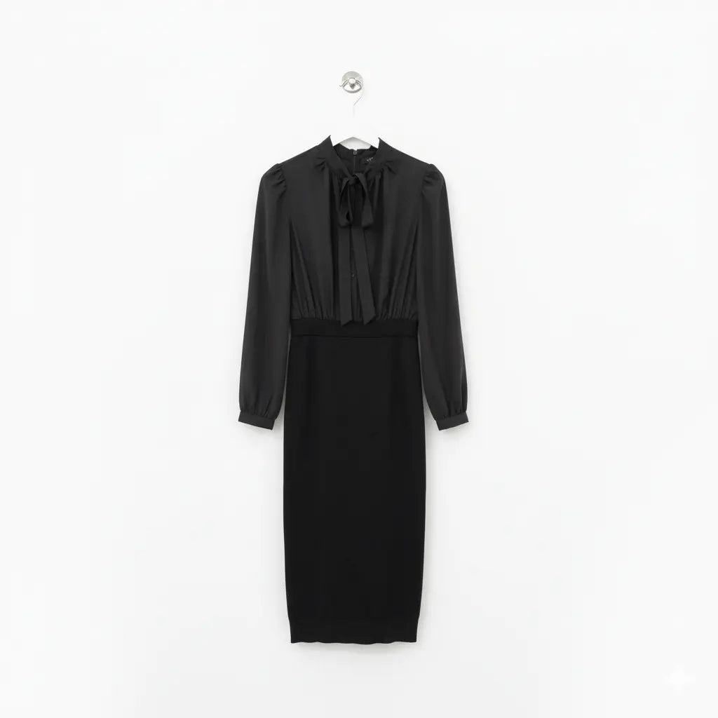 Black Midi Tight Dress Marcella Acosta Couture Collection