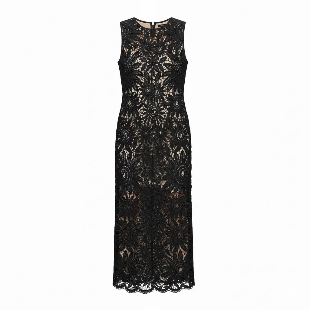 Black Mudi Crochet Dress Marcella Acosta Couture Collection