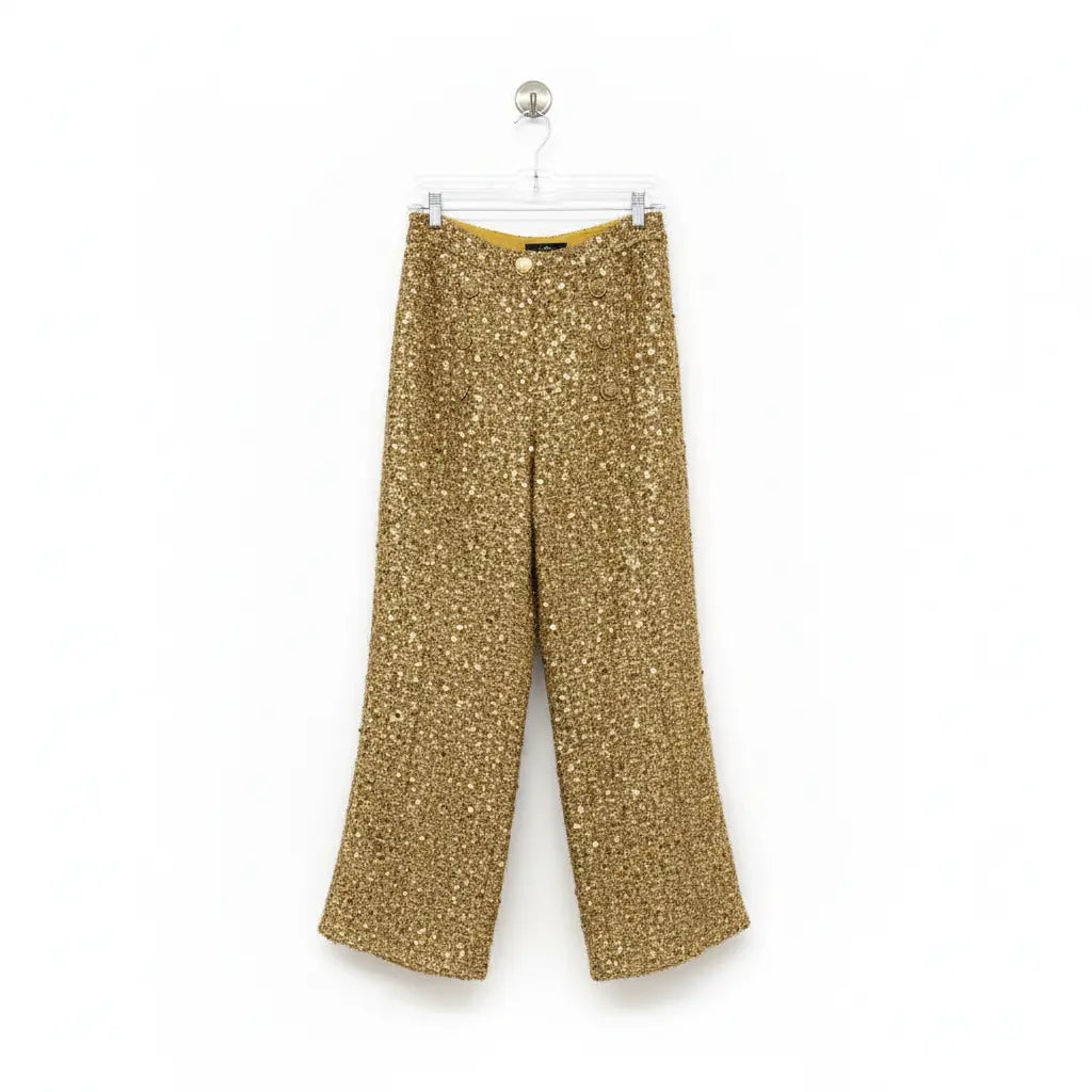 Golden Top and Pants, Sequins Marcella Acosta Couture Collection