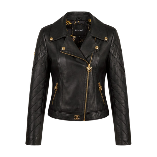 PINKO Leather Black Jacket.
