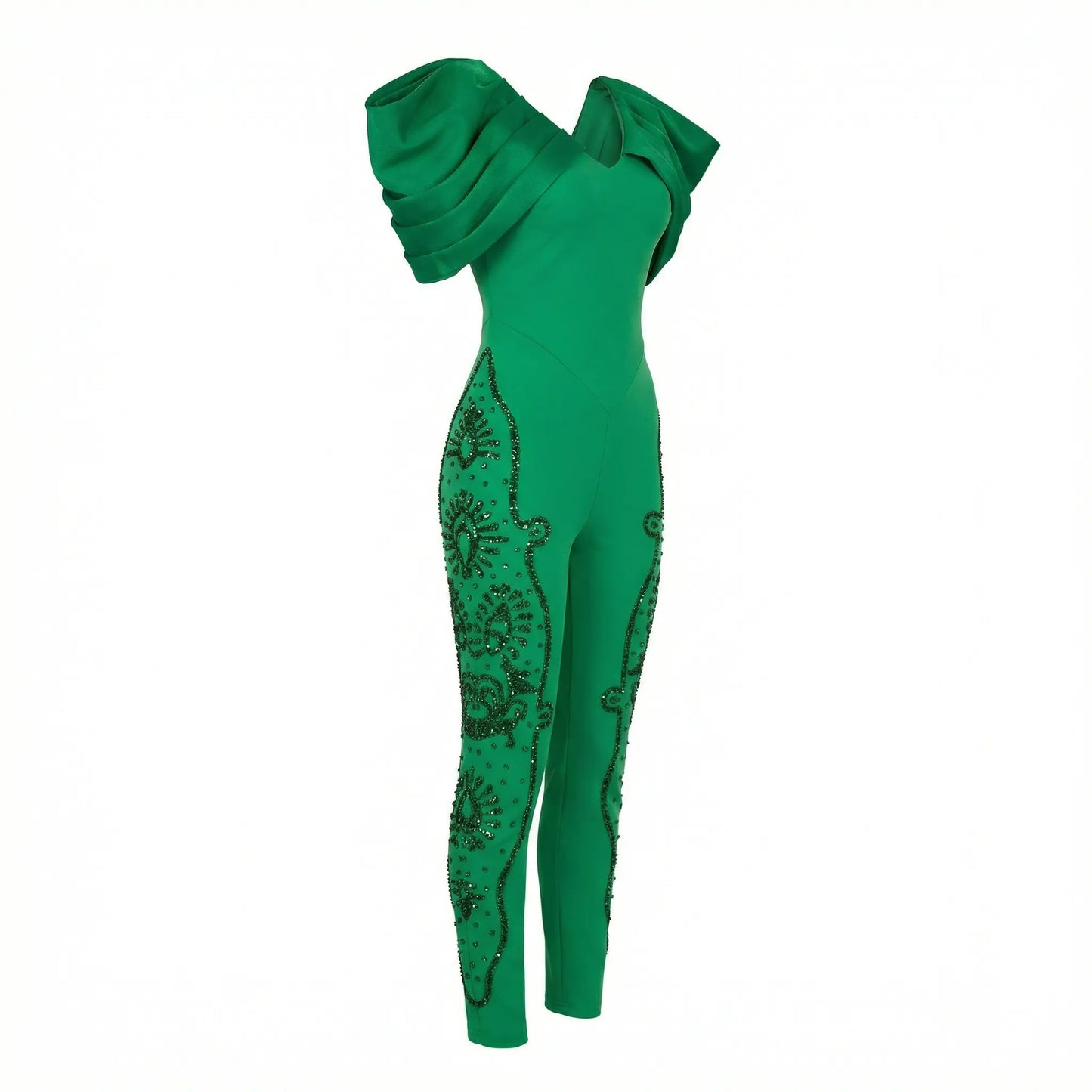 Green Spandex Jumpsuit All Year Marcella Acosta Couture Collection