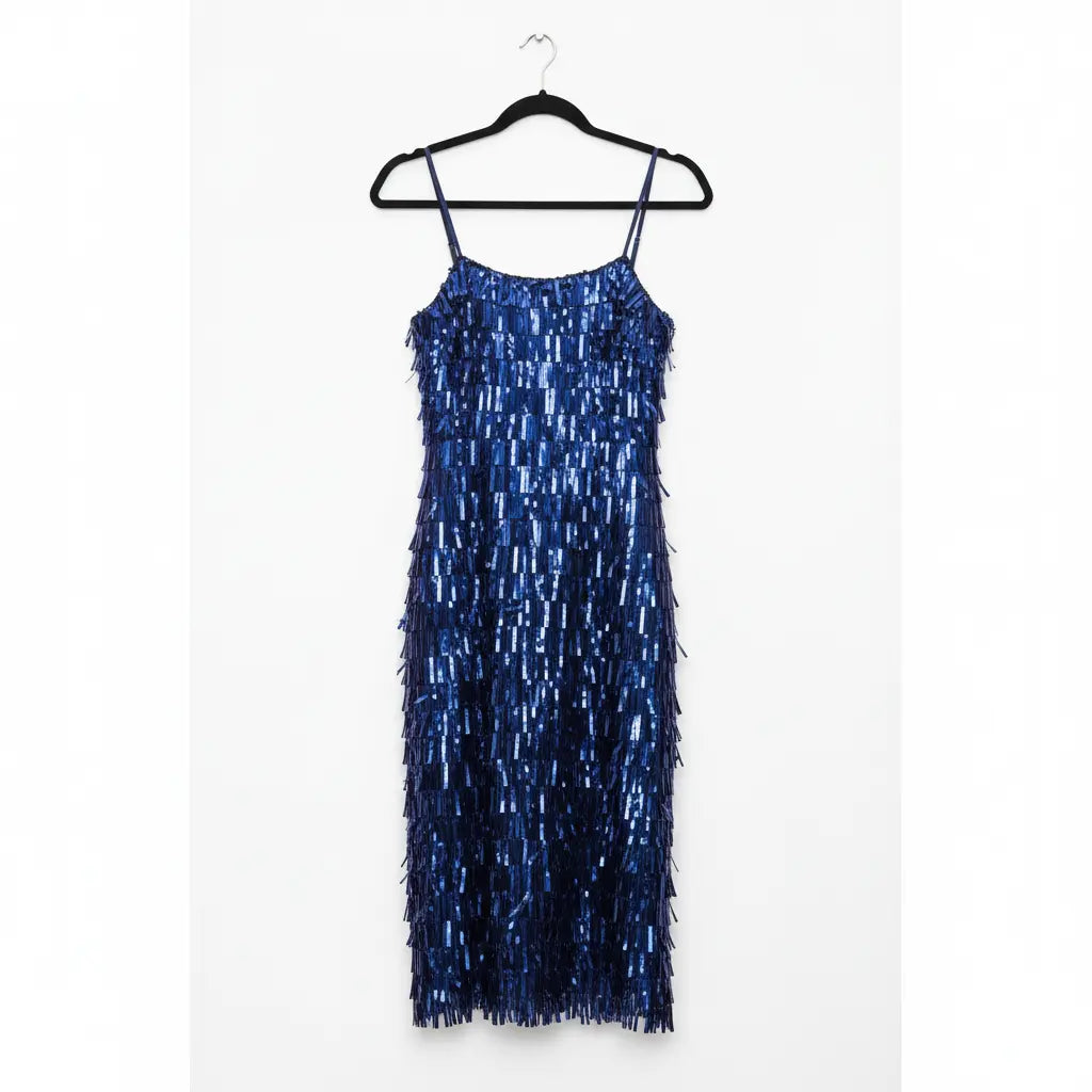 Sequence Royal Blue Midi Dress, Stretch Marcella Acosta Couture Collection