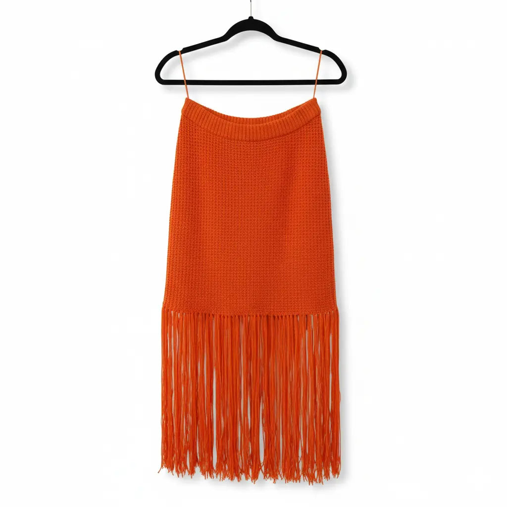 Orange Limited Hand-Made Skirt. Marcella Acosta Couture Collection