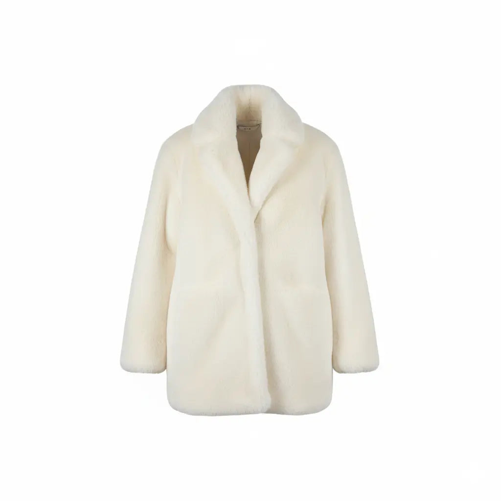 Faux Fur White Jacket Marcella Acosta Couture Collection