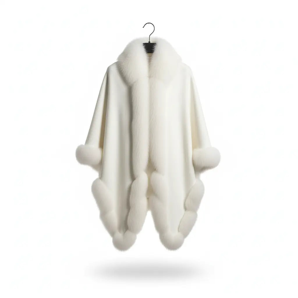 White, Alcantara, and Fox Cape Marcella Acosta Couture Collection
