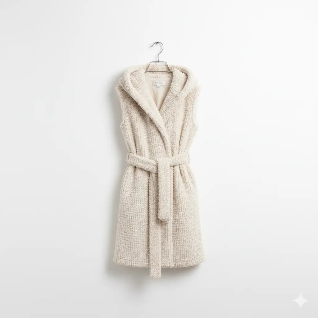 3/4 Long Beige Vest (Gilet) Marcella Acosta Couture Collection