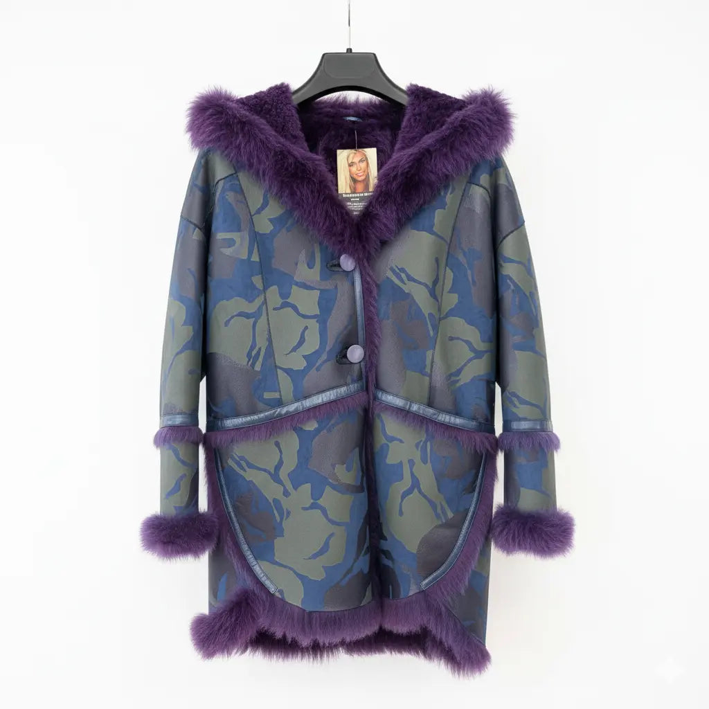 Reversible Camouflage Printed Jacket Hand-Painted With Fox Inside Marcella Acosta Couture Collection