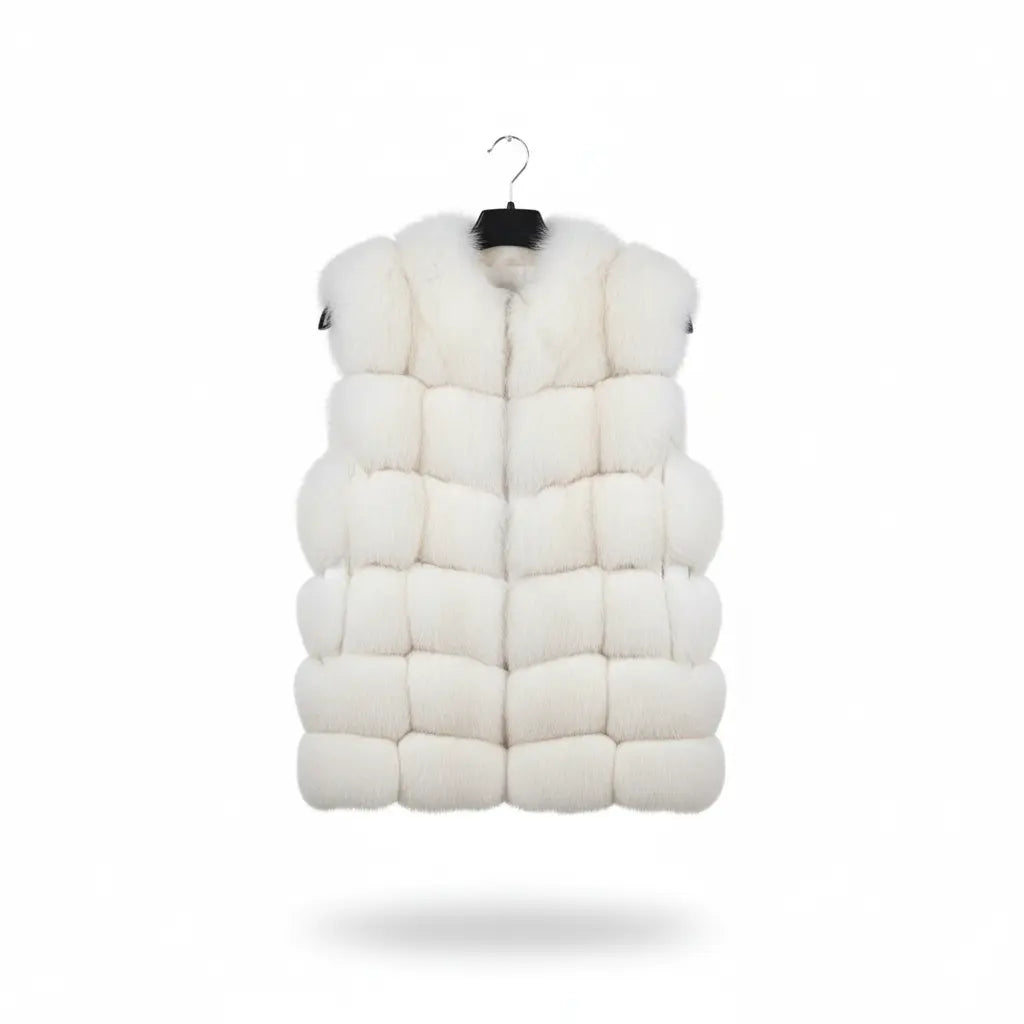 White Fox Vest Marcella Acosta Couture Collection