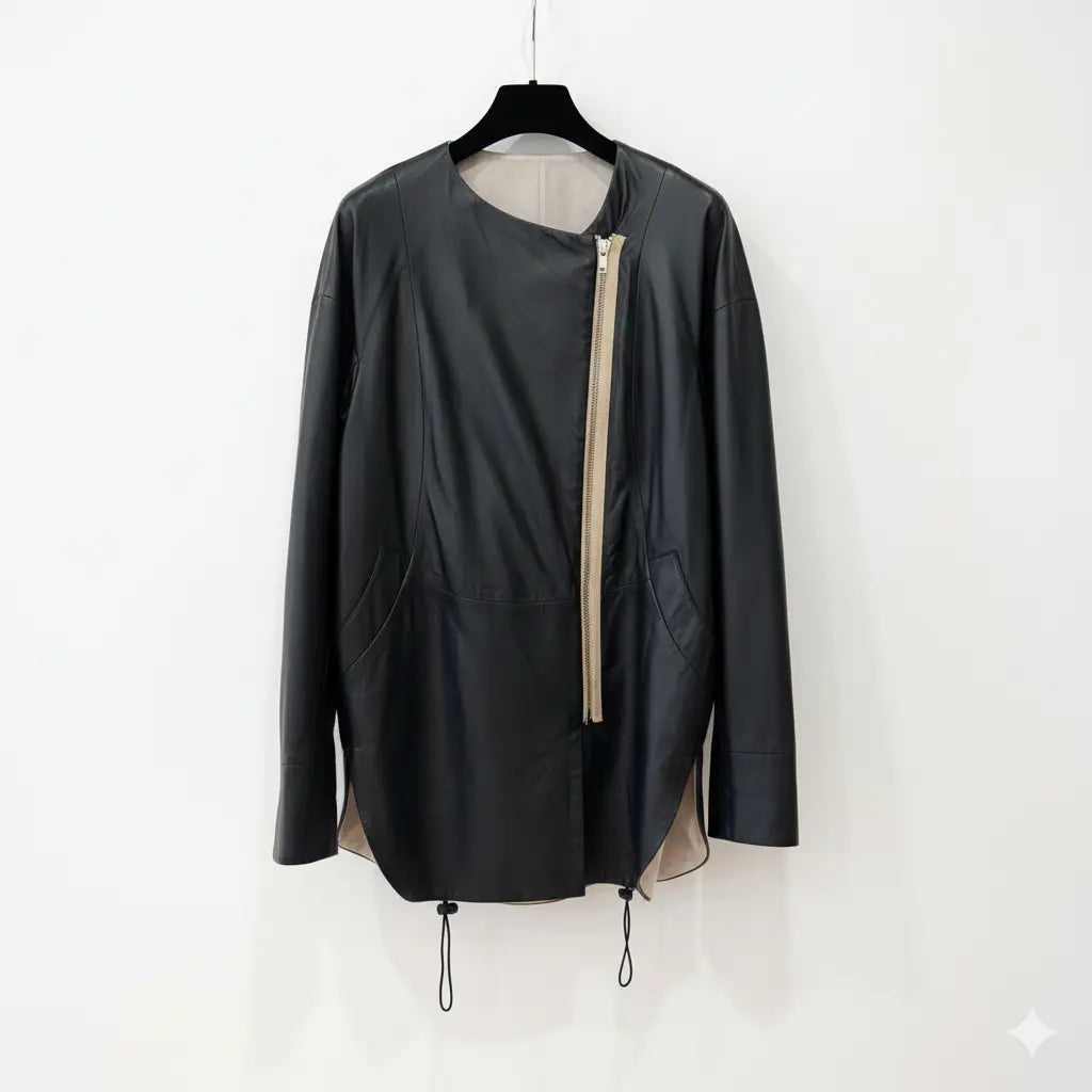 Black Leather Jacket Marcella Acosta Couture Collection