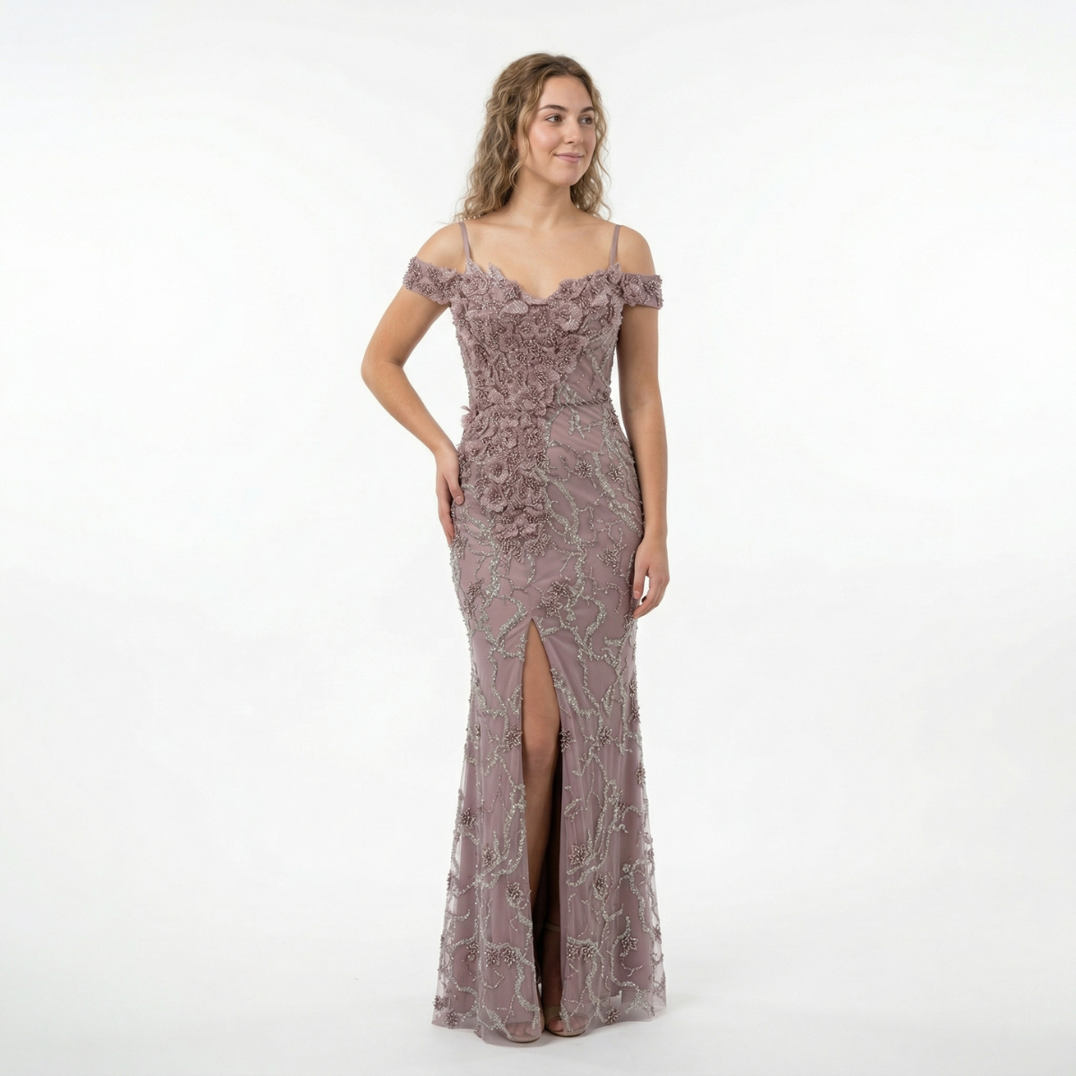 Outfit with Embroidered Crystals and Pearls
