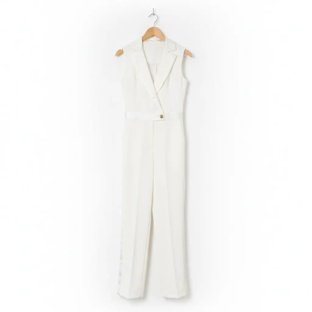 White Jumpsuit Stretch Marcella Acosta Couture Collection
