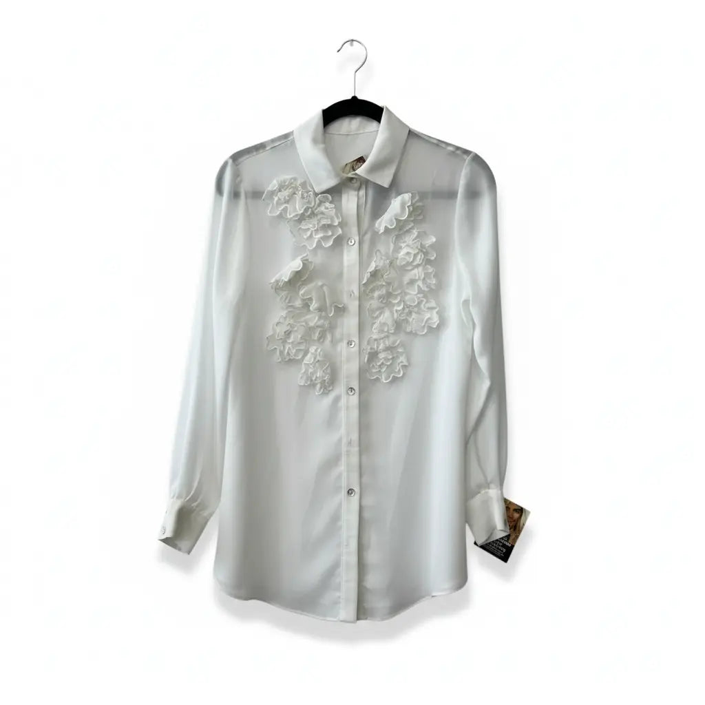 White T-Shirt Long Sleeve Marcella Acosta Couture Collection