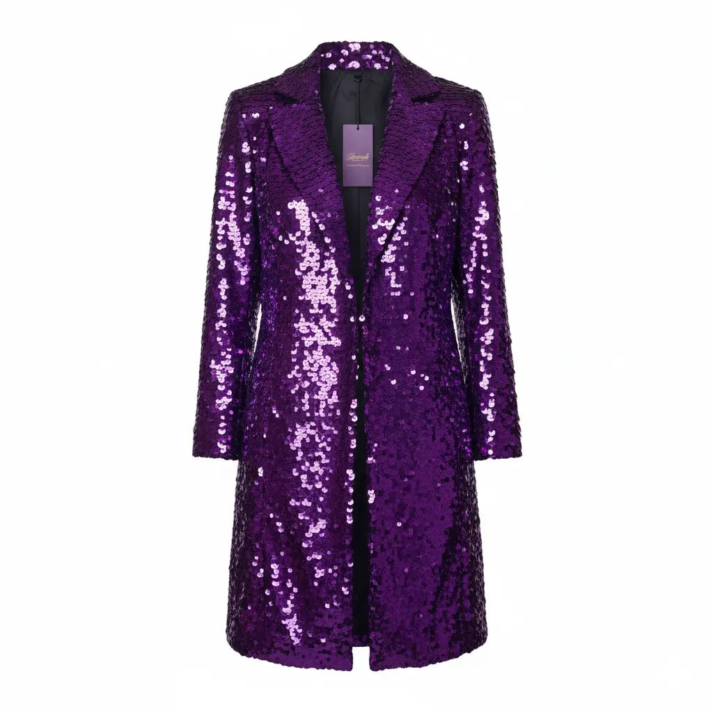 Purple Sequence Coat Marcella Acosta Couture Collection