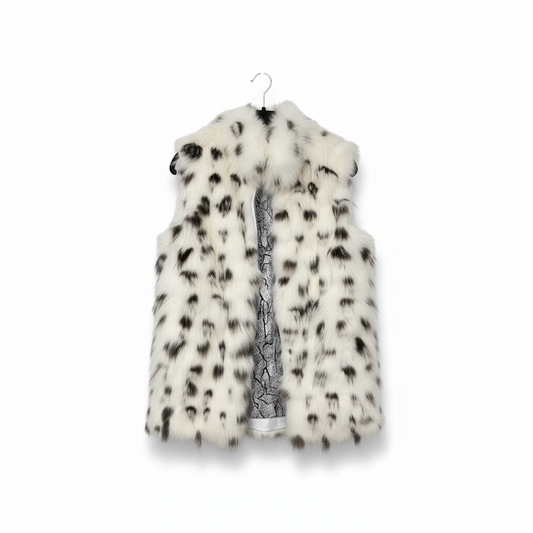 Marcella Acosta White and Black Lynx Real Fur