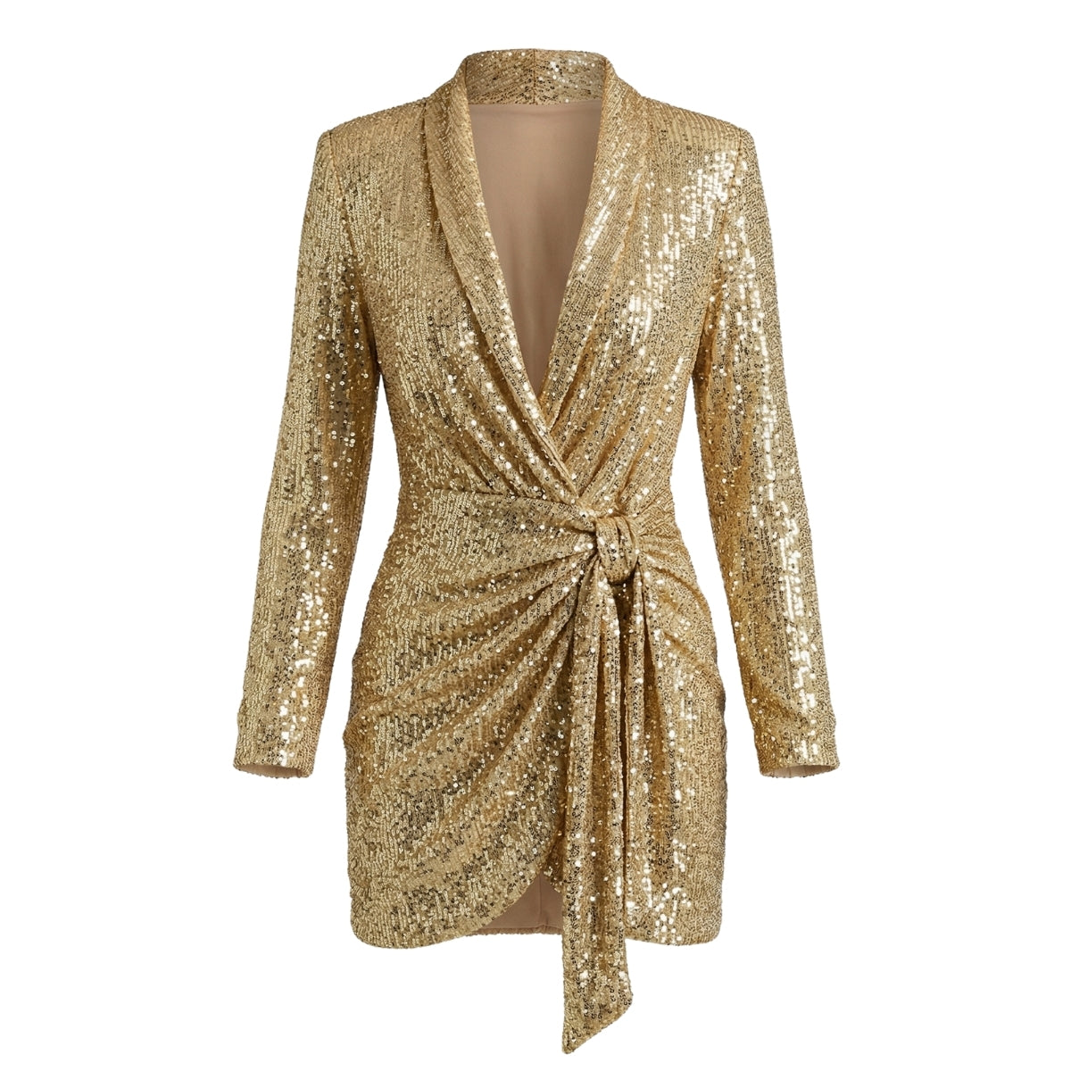 Golden Sequins Stretch Dress – Marcella Acosta