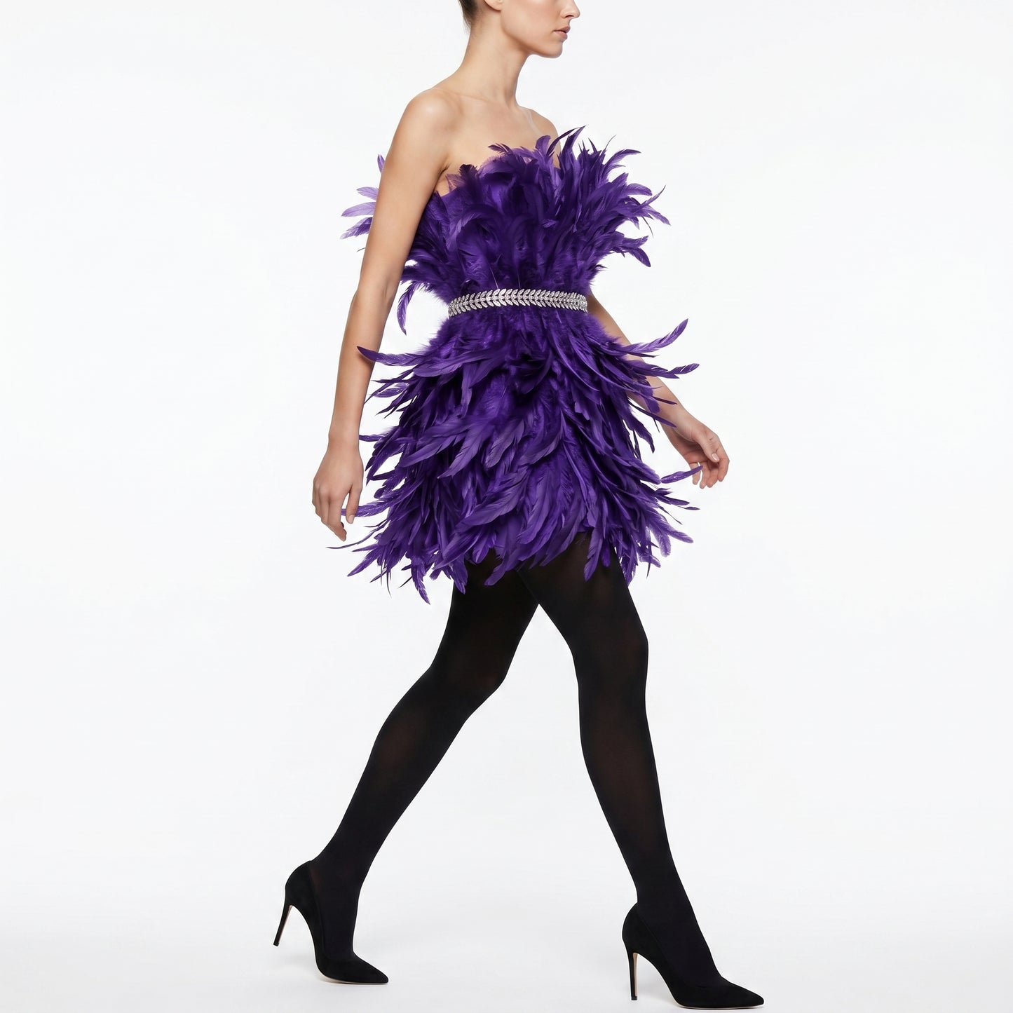 Feather Purple Mini Dress