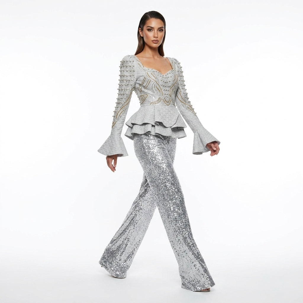 Glamorous Silver Sequin Pants