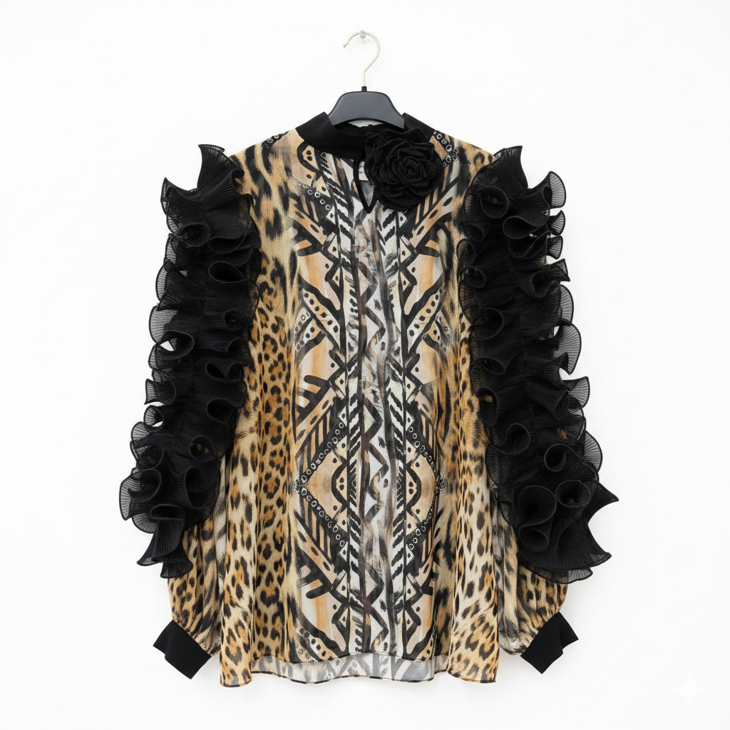 GENESE Chiffon Tiger Top Silk.