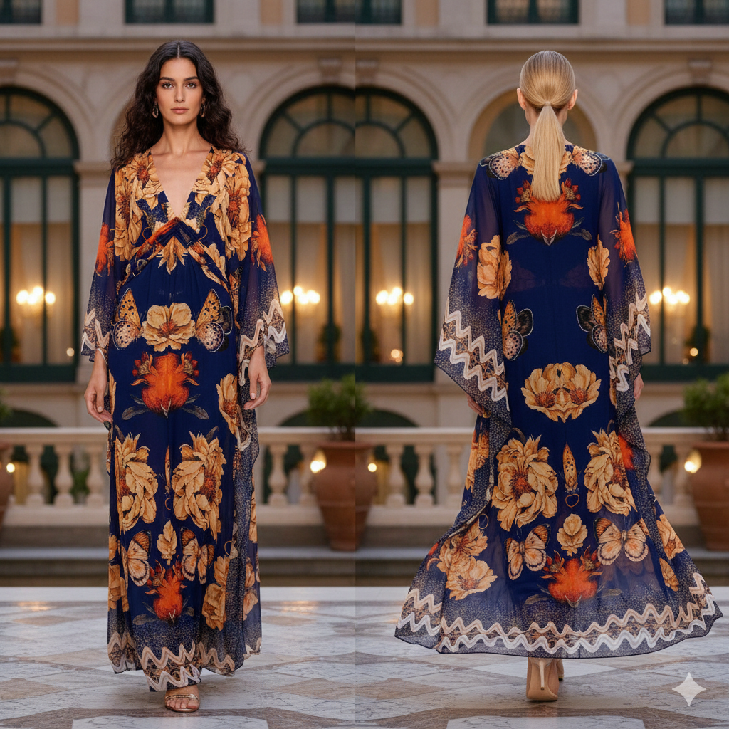 Marcella Acosta  Long Chiffon Dress Tunic