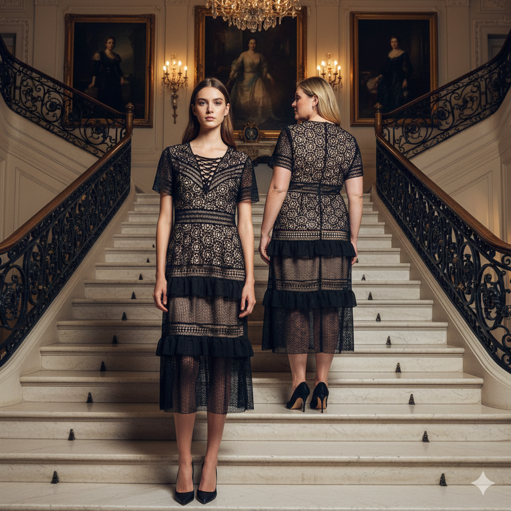 Marcella Acosta Mangano Lace Black Dress