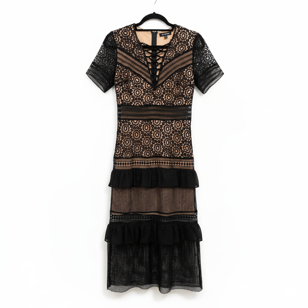 Marcella Acosta Mangano Lace Black Dress