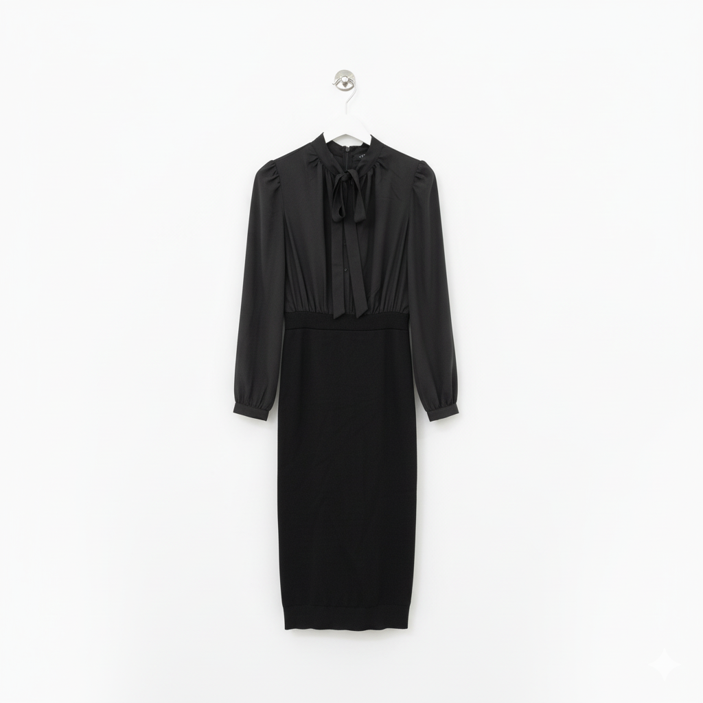 TED BAKER Black Midi Tight Dress