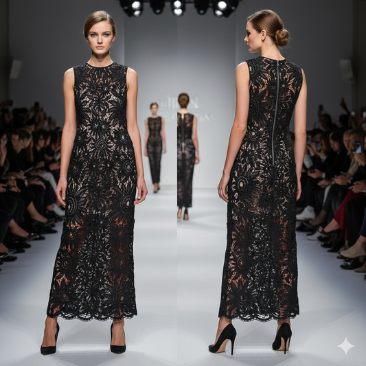 TED BAKER Black Mudi Crochet Dress