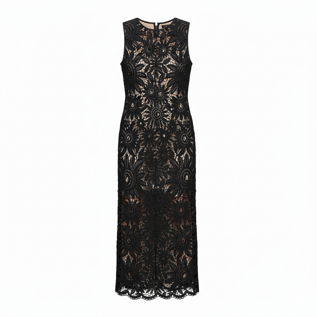 TED BAKER Black Mudi Crochet Dress