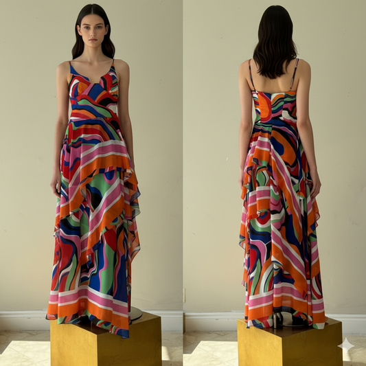 Marcella Acosta Colorful Long Dress