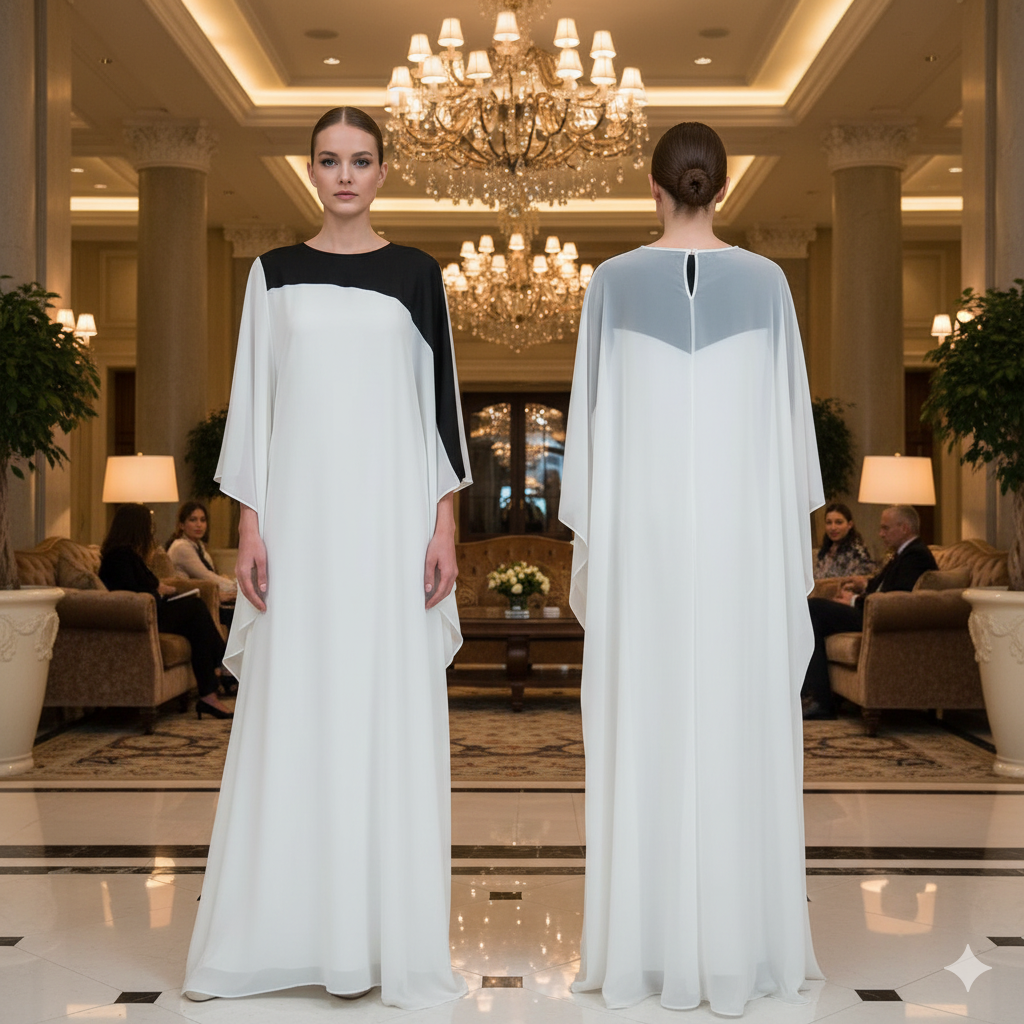 Marcella Acosta White and Black Tunic Transparent