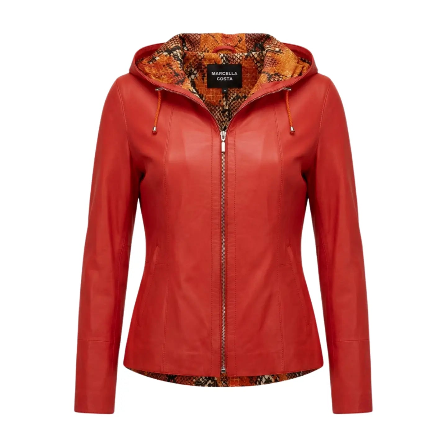 Reversible Red Leather Jacket Marcella Acosta Couture Collection