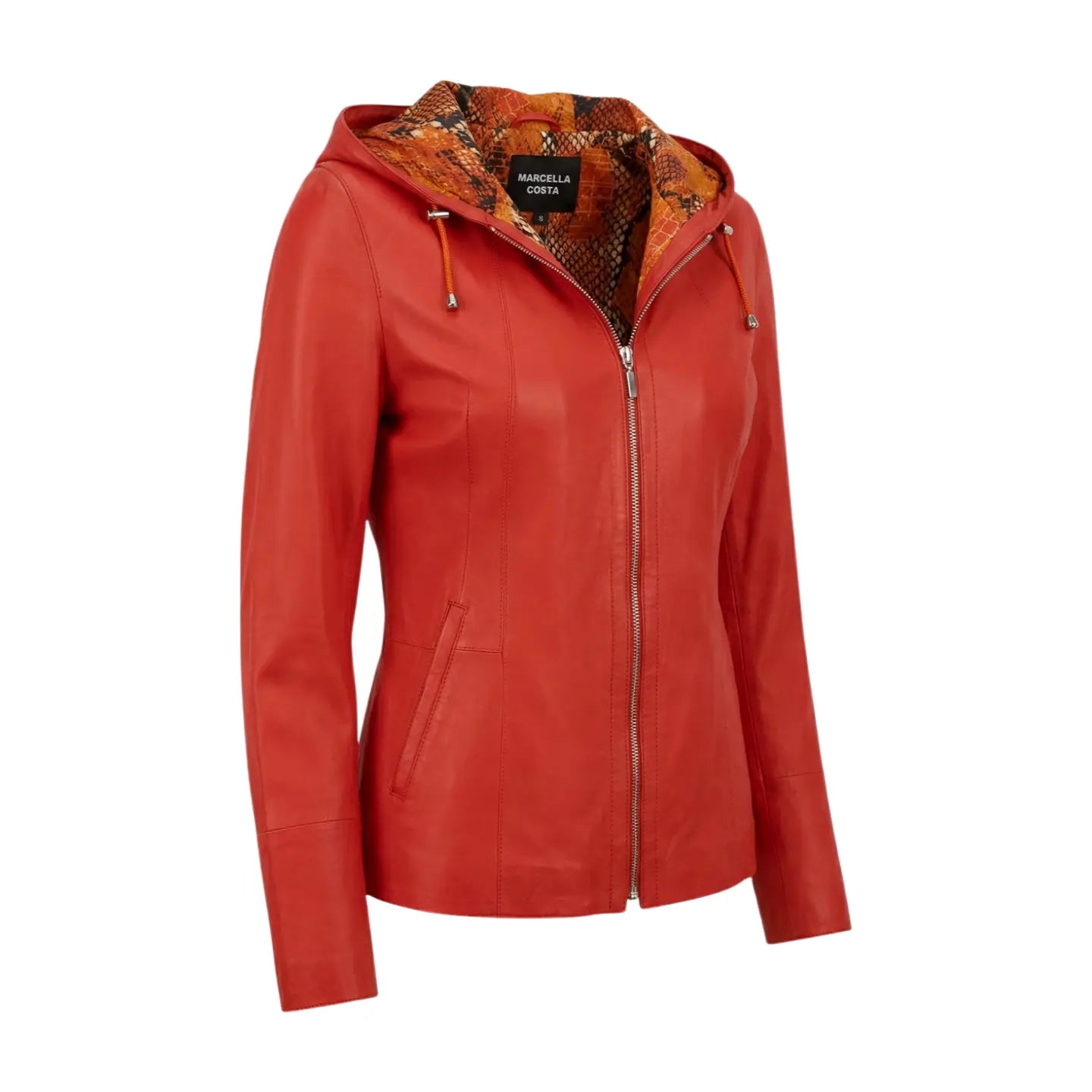 Reversible Red Leather Jacket Marcella Acosta Couture Collection