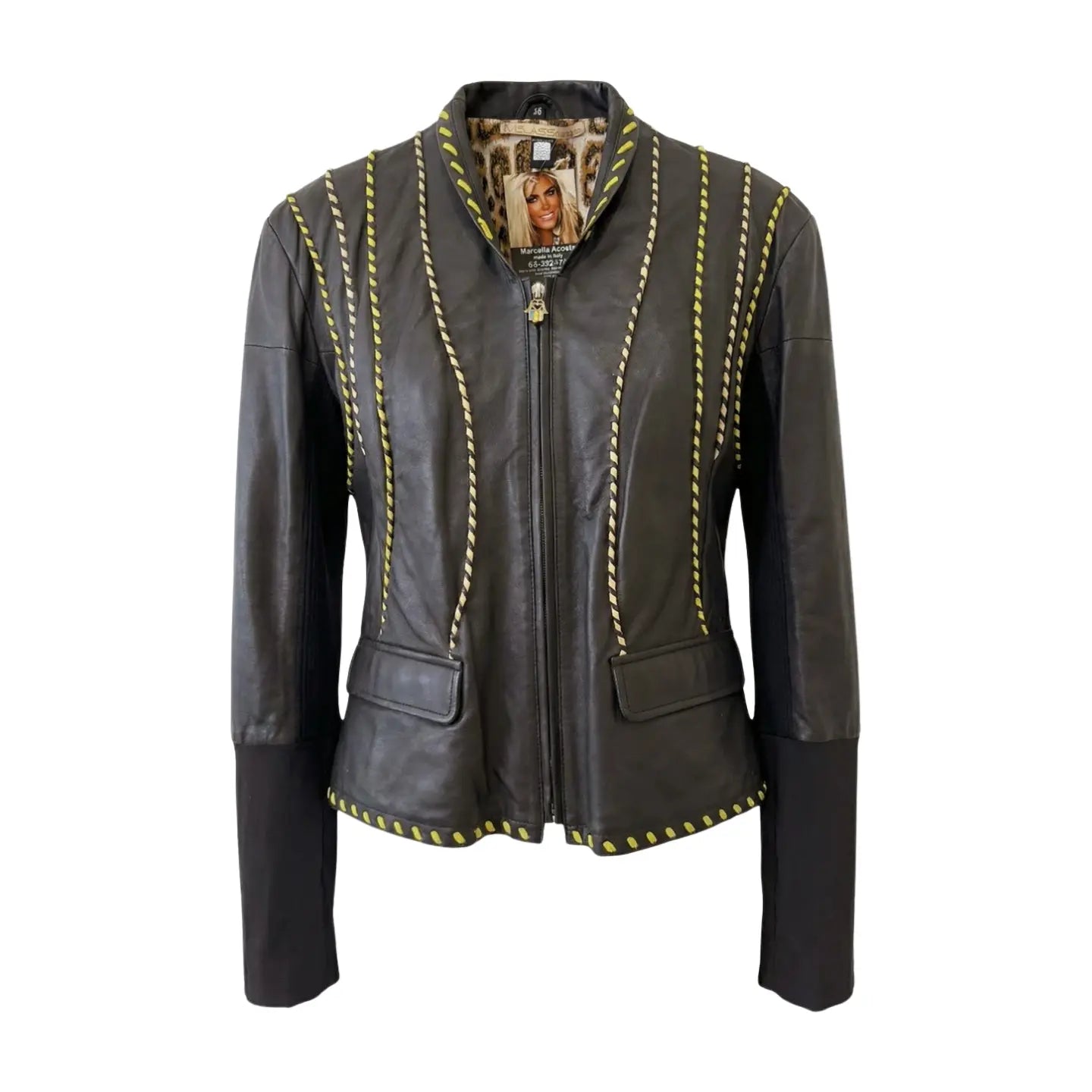 Black Leather Marcella Acosta Couture Collection