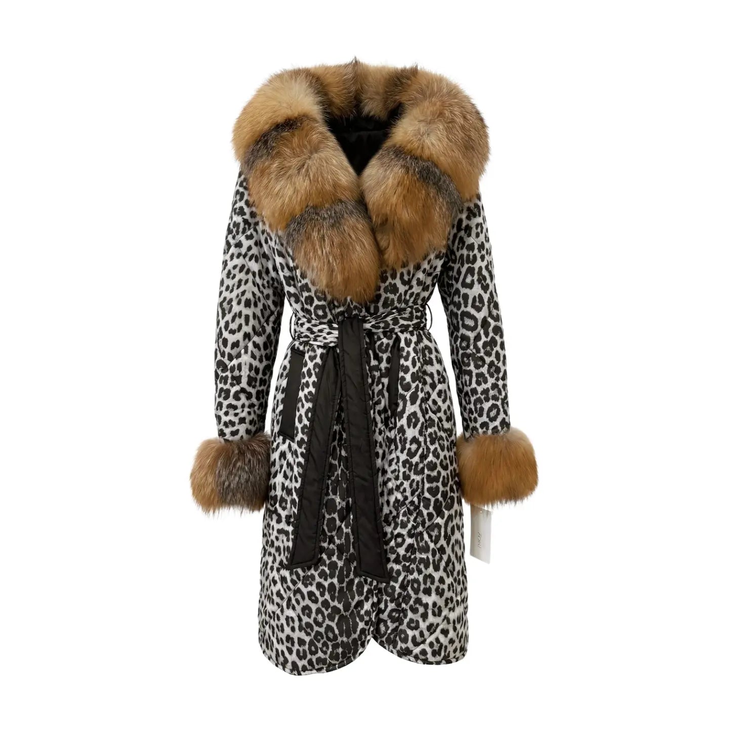 Fox Black and White Tiger Printed Coat Marcella Acosta Couture Collection