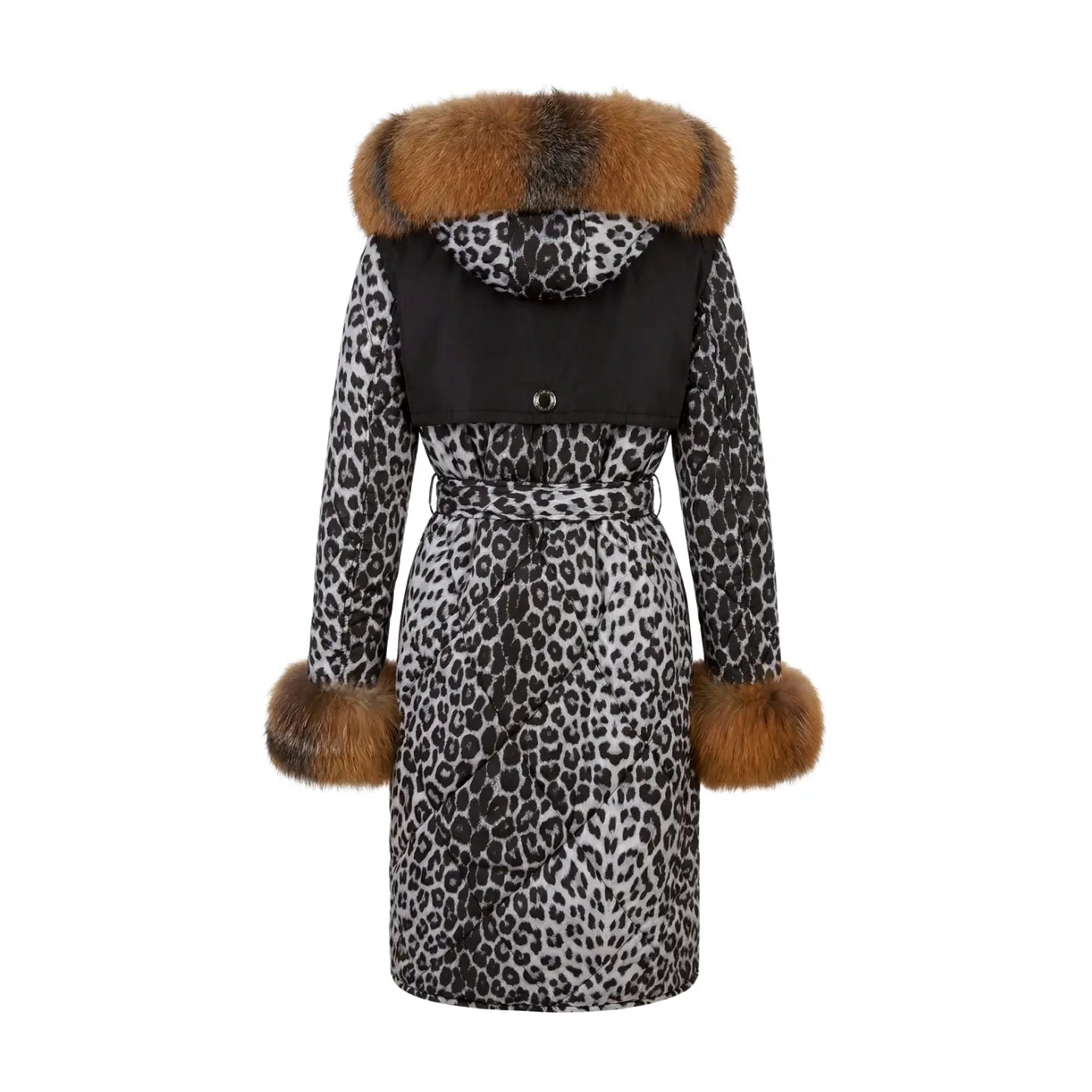 Fox Black and White Tiger Printed Coat Marcella Acosta Couture Collection