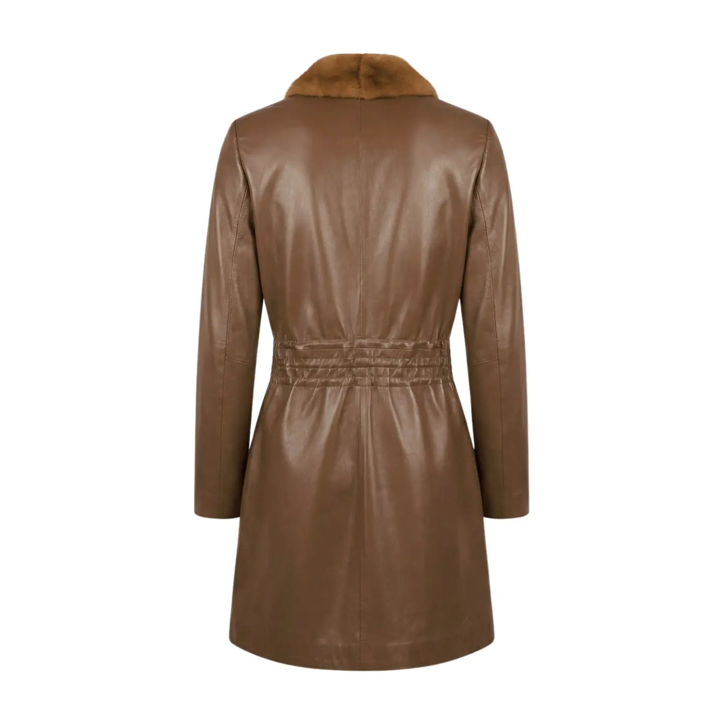 Beige  Leather and Mink Jacket Marcella Acosta Couture Collection
