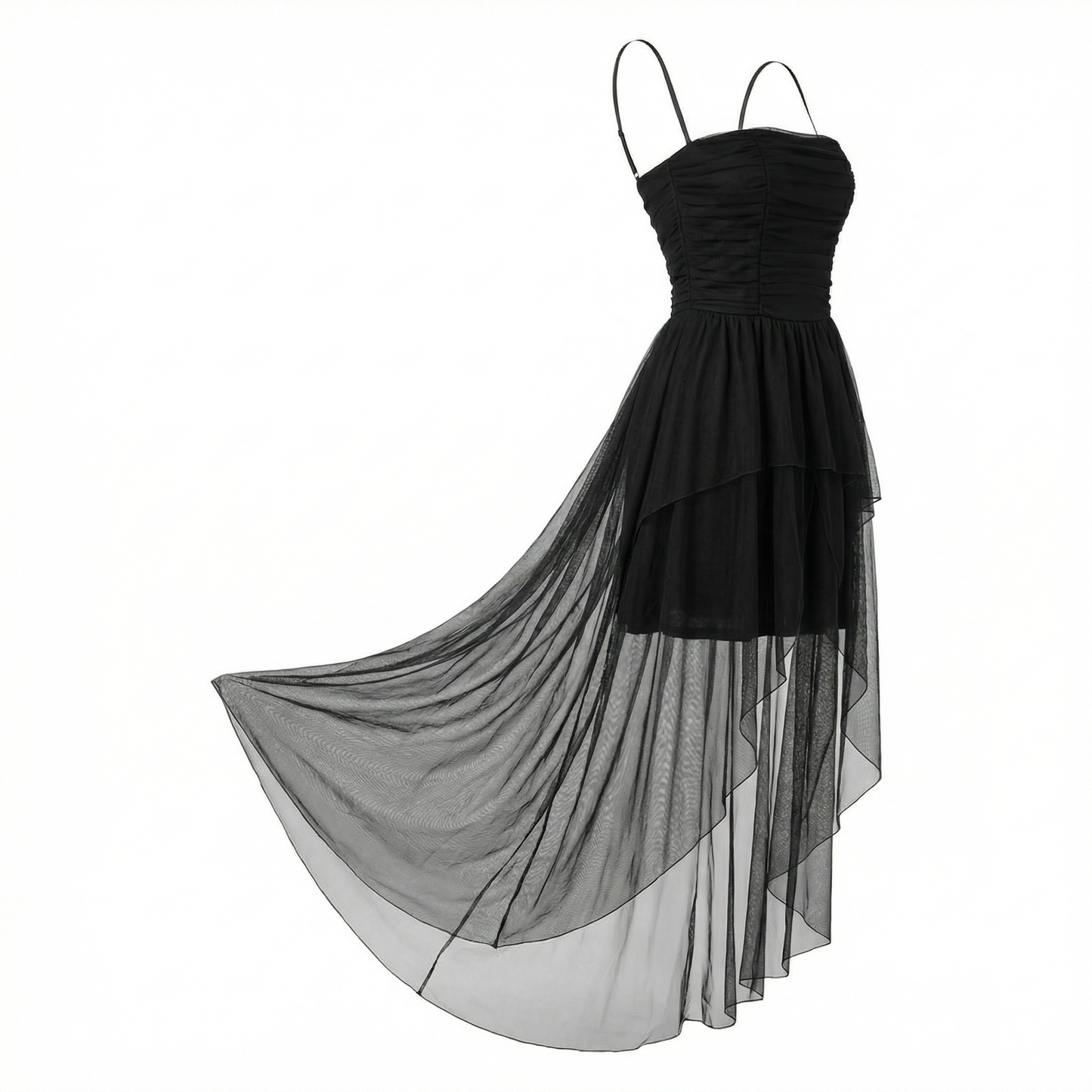 Black Strapless Tulle Dress