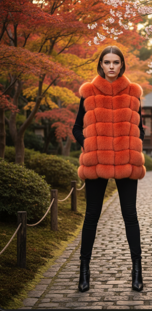 Marcella Acosta Orange Giletto Fox