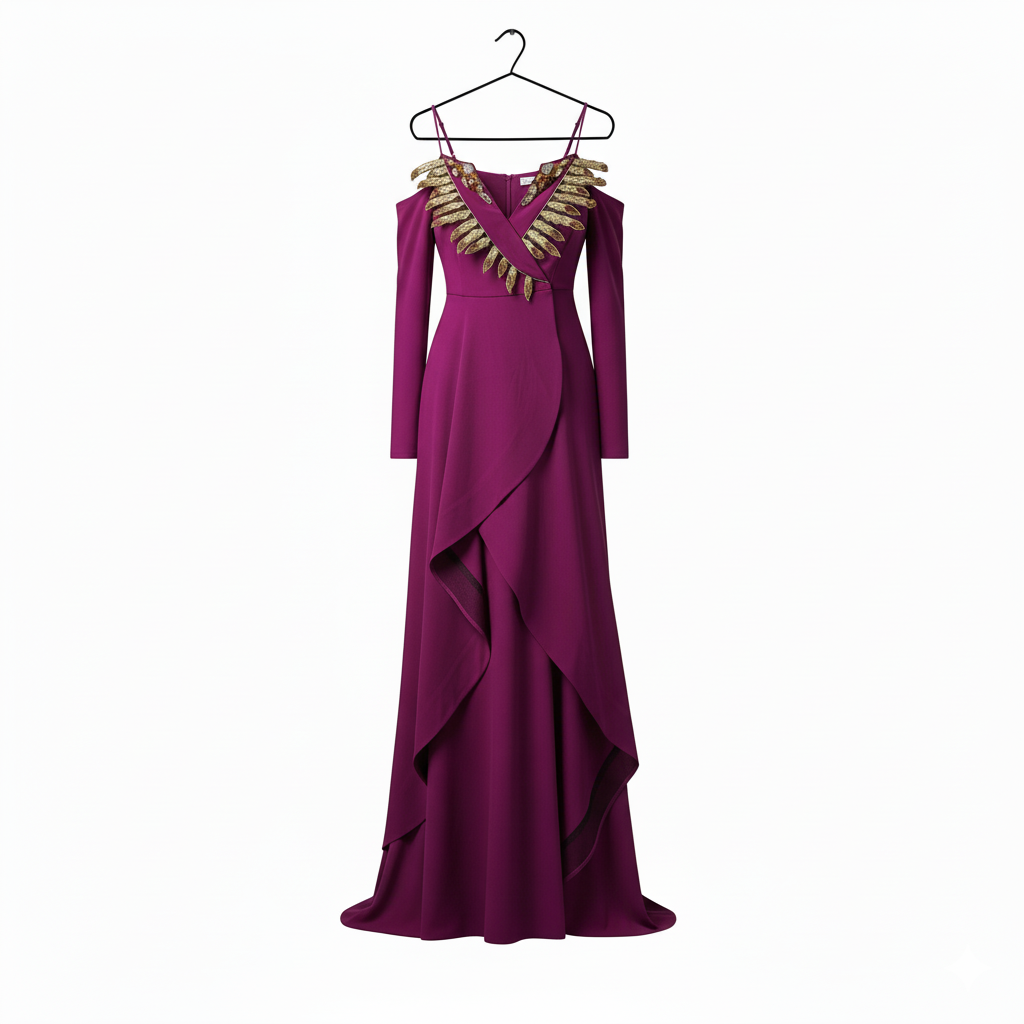 Sofia Senna Purple Dress with Swarovski crystals