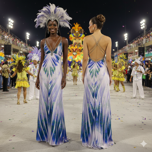 Marcella Acosta Silk Blue Long Dress