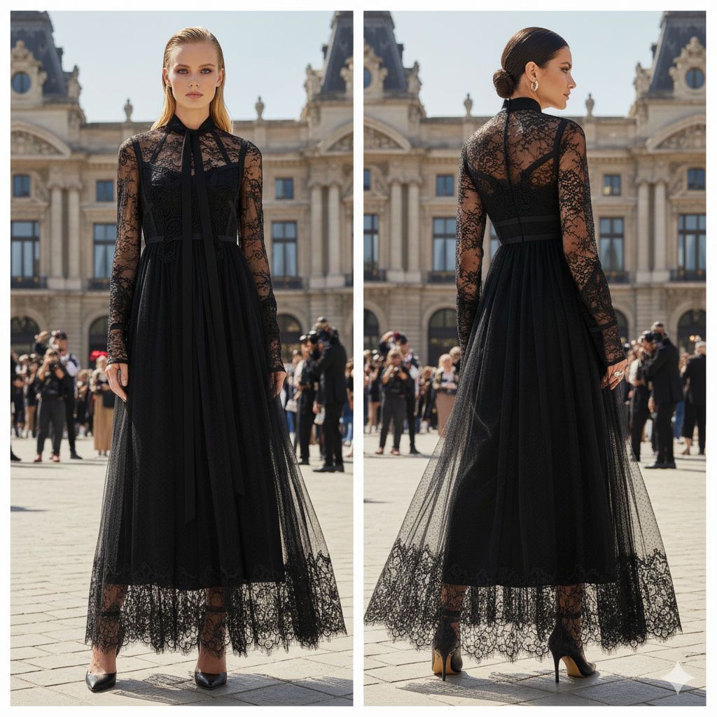 ODI ET AMO Black Jace Long Gown