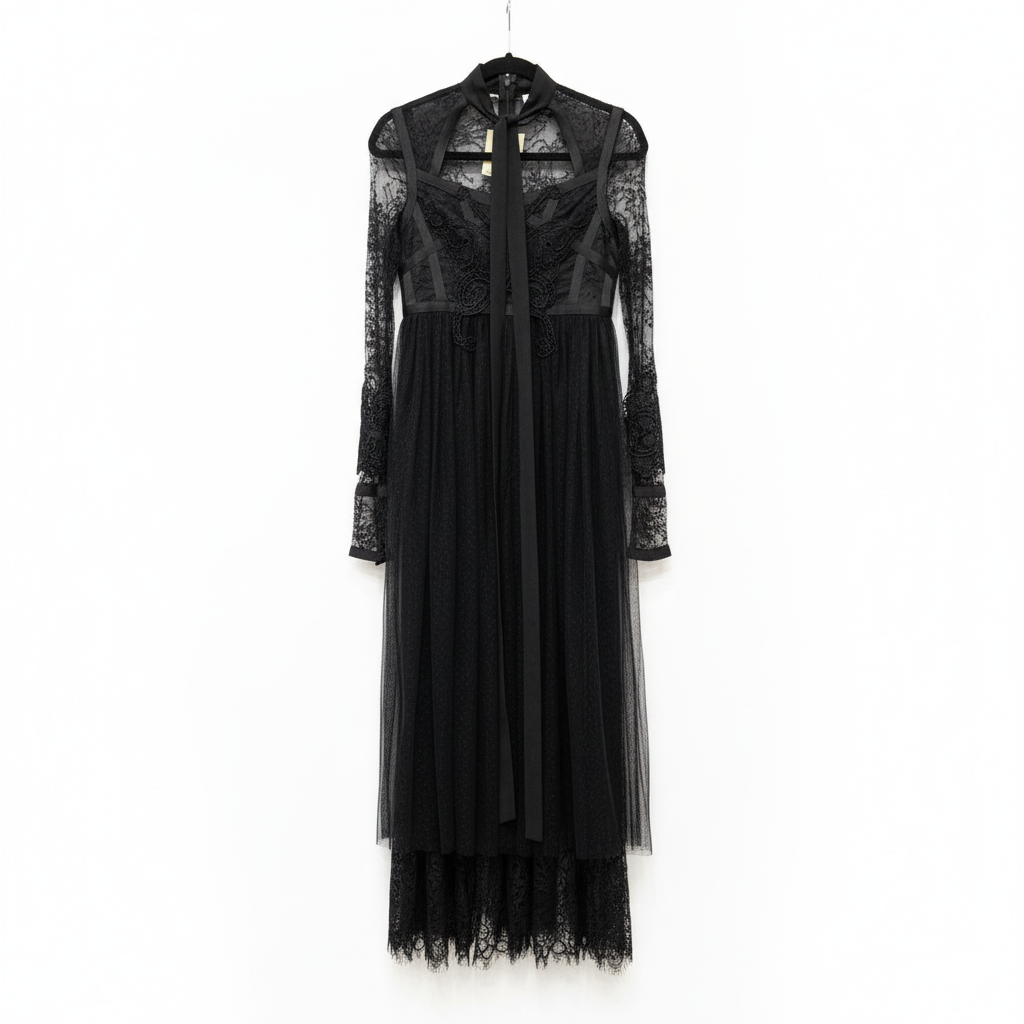 ODI ET AMO Black Jace Long Gown