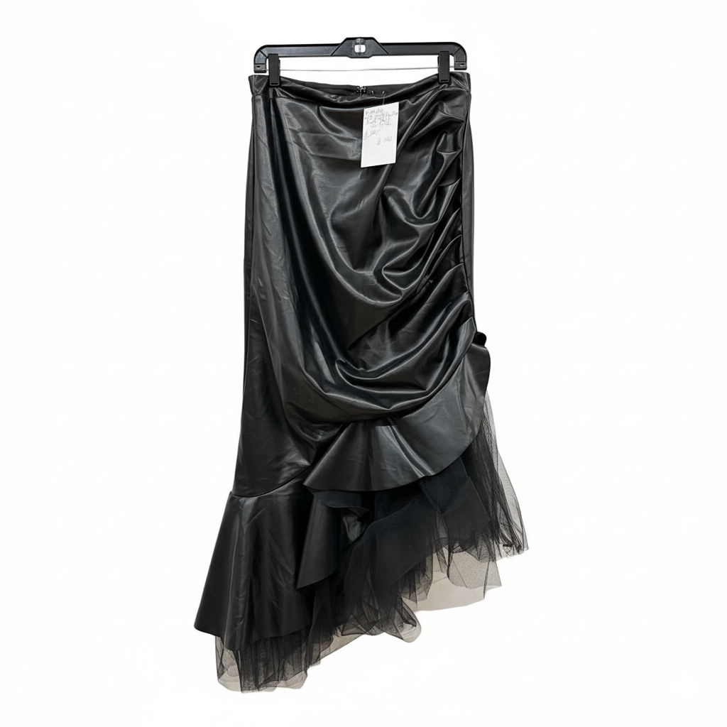 PINKO and Marcella Acosta Leather Jacket and Midi Skirt.