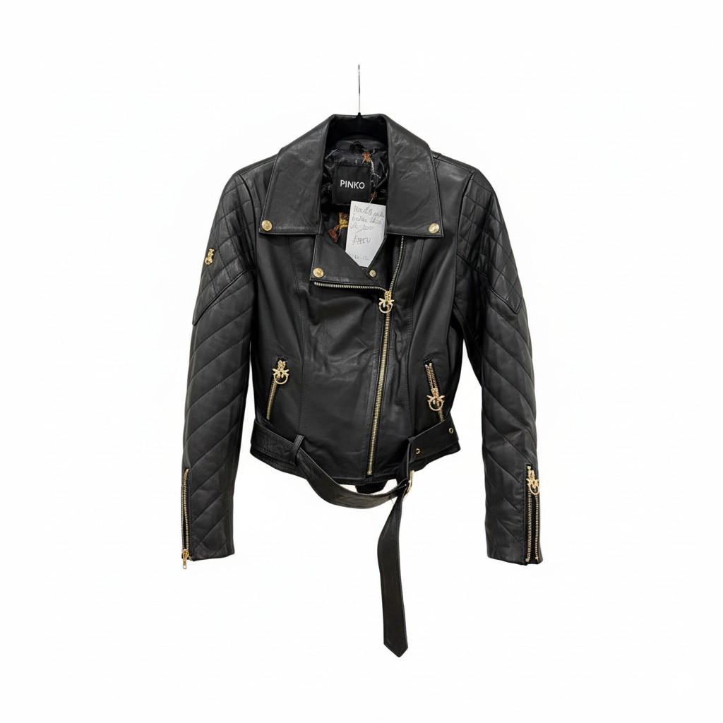 PINKO Leather Black Jacket.