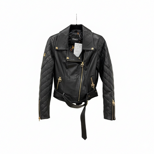 PINKO Leather Black Jacket.