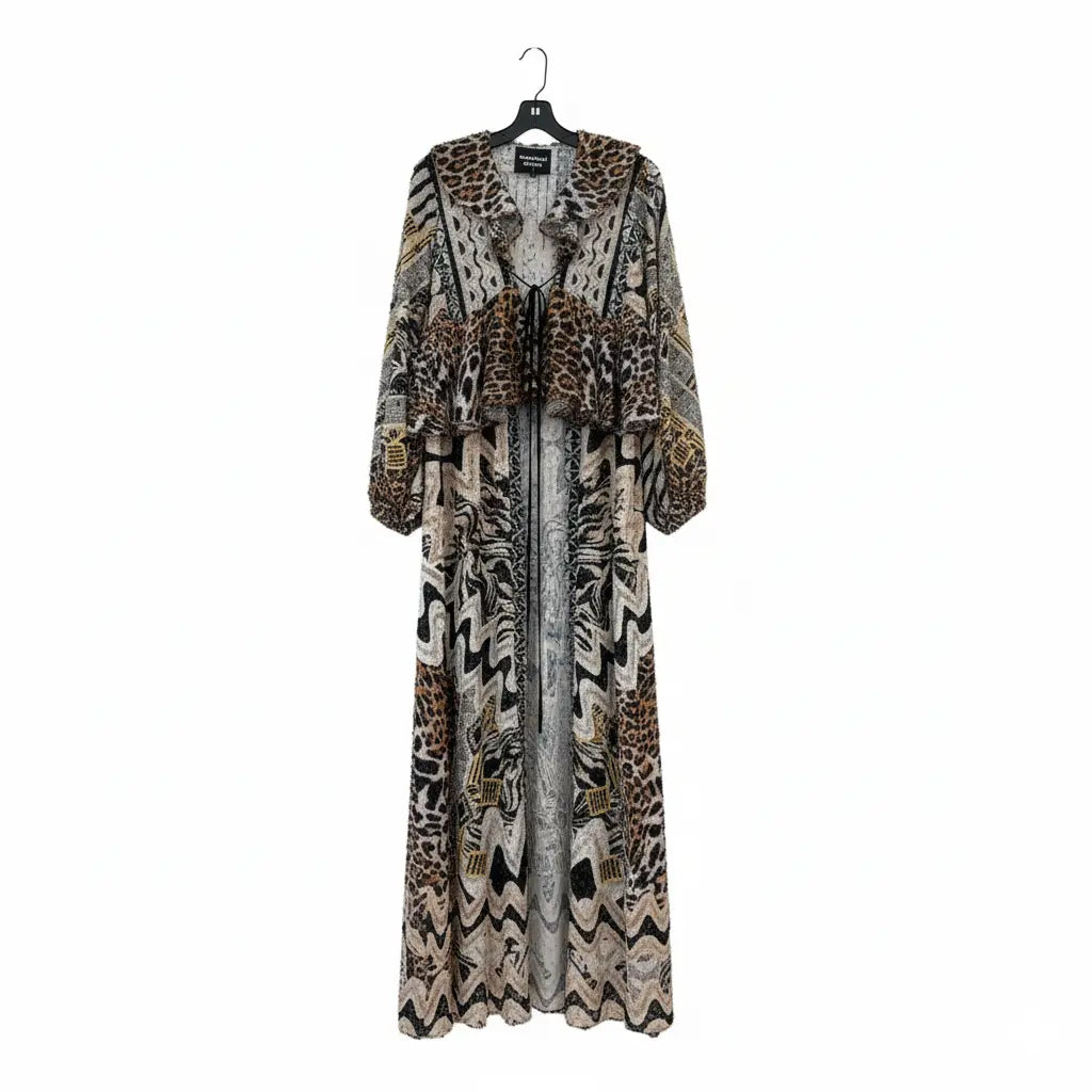 Tiger Long Top Kimono. Long in the back. Marcella Acosta Couture Collection
