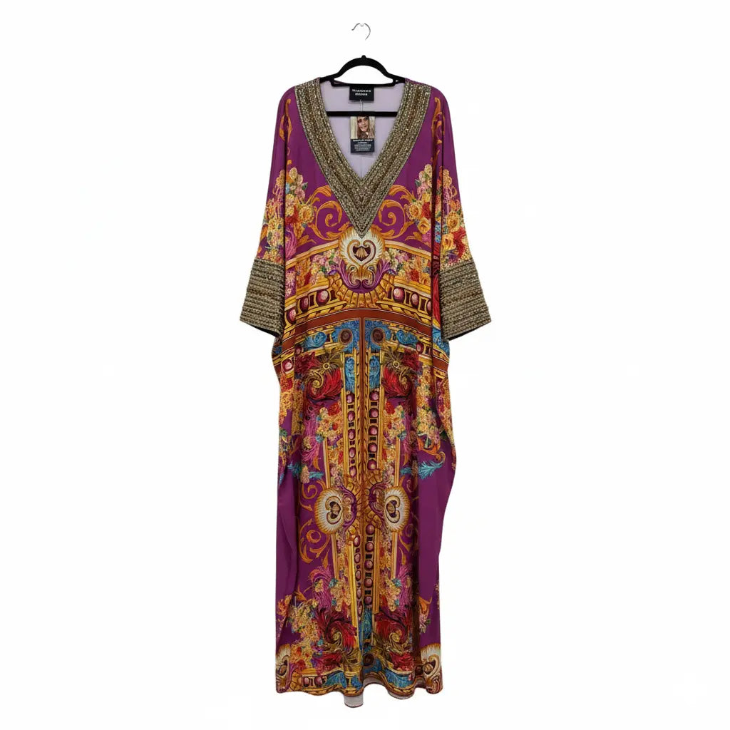 Fuchsia Tunic in Silk Embroidered with Swarovski. Marcella Acosta Couture Collection