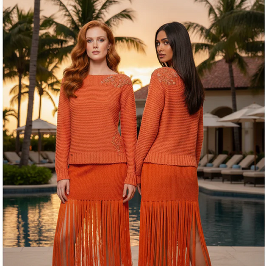 Monica Magni Hand-Made Top with Embroidered Flowers.