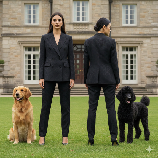 CELINE Black Cotton Jacket and Pants.